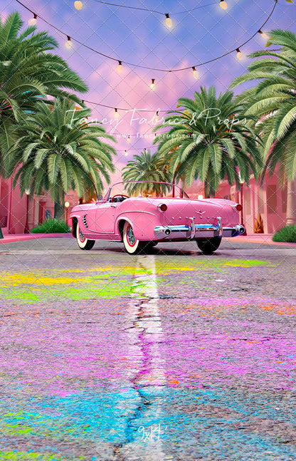Malibu Shopping Center - Pink Car - With Sweep Option