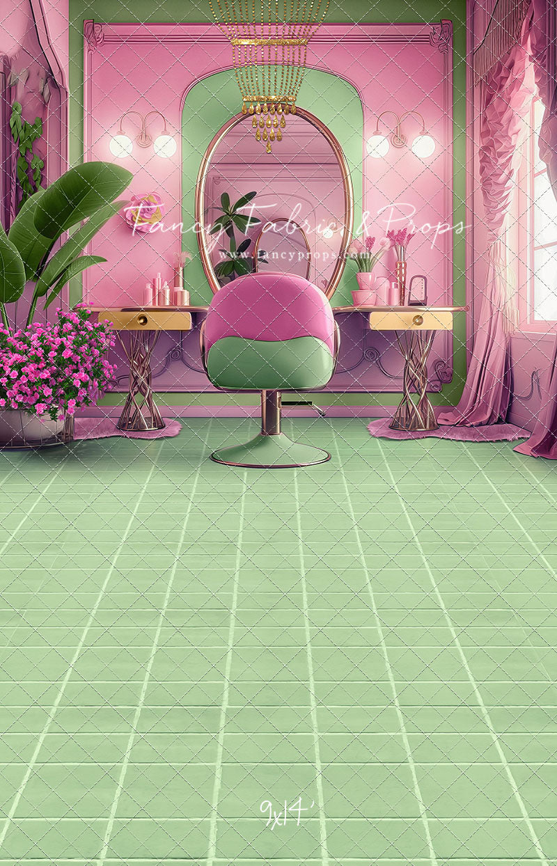 Stacie's Salon - Green - With Sweep Option