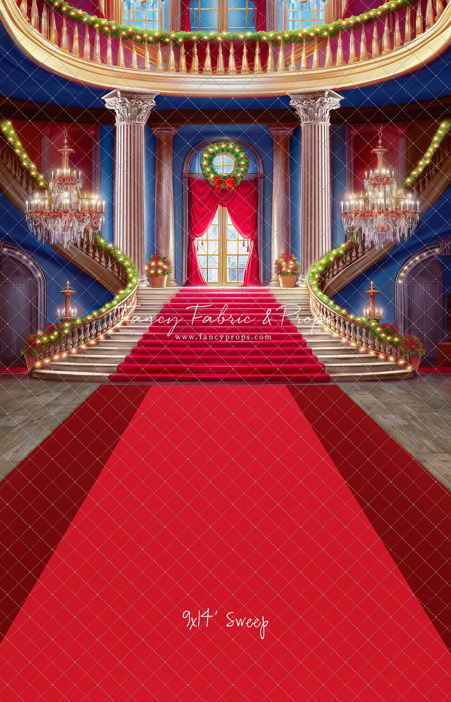 Belle's Royal Staircase -With Lights- Red Carpet - With Sweep Option