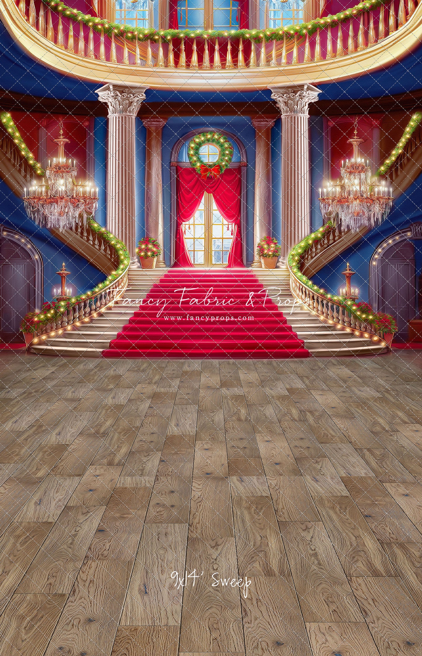 Belle's Royal Staircase -Wood Floor with Lights - With Sweep Option