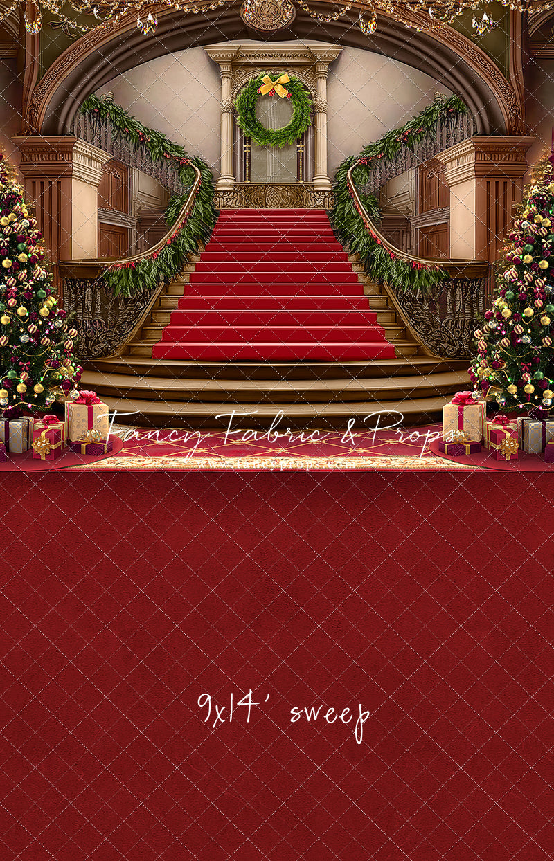 Grand Holiday Staircase - Red Carpet - with Sweep Option