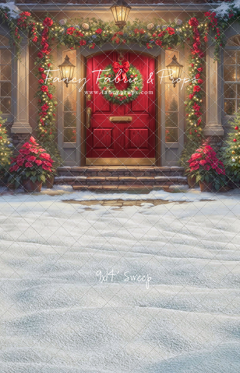 Merry Holiday Entry - Red Door - With Sweep Option