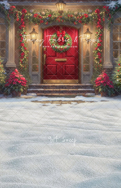 Merry Holiday Entry - Red Door - With Sweep Option