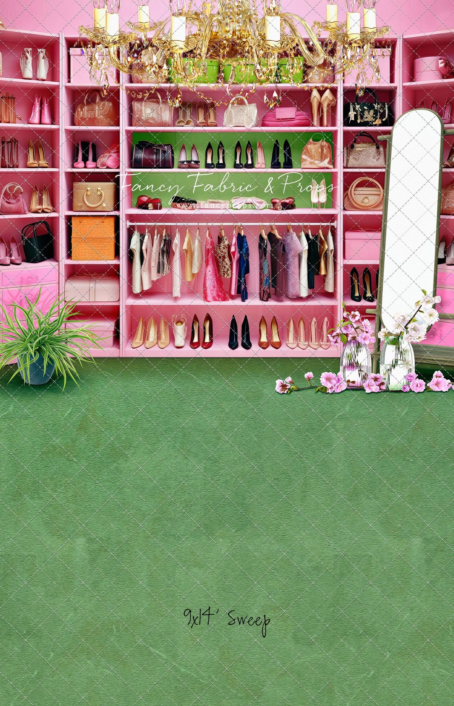 Nikki's Closet - Green Carpet - With Sweep Option