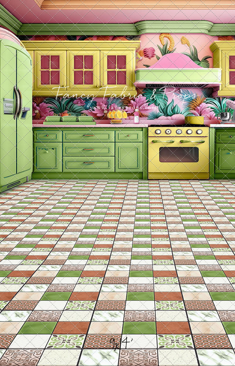 Tropical Kitchen - Lime & Yellow - With Sweep Option