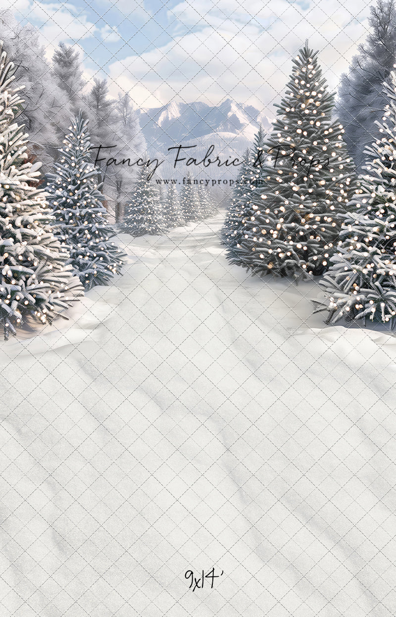 Snowy Mountain Tree Farm Path - with Sweep Option