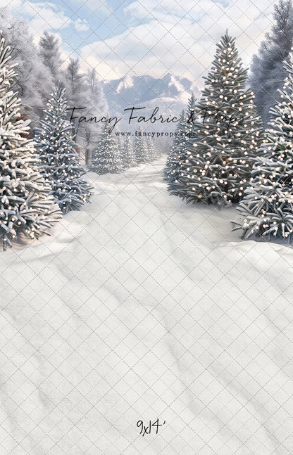 Snowy Mountain Tree Farm Path - with Sweep Option