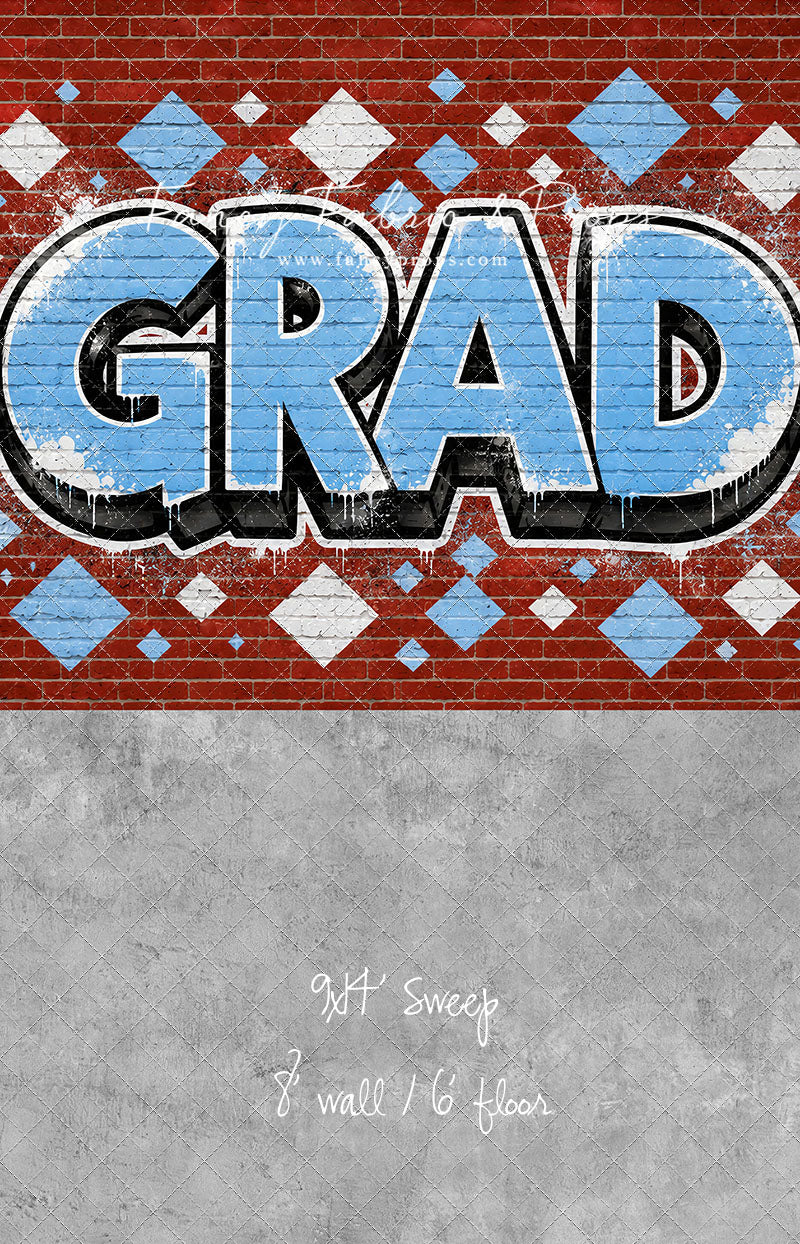 Baby Blue & White Grad - With Sweep Option