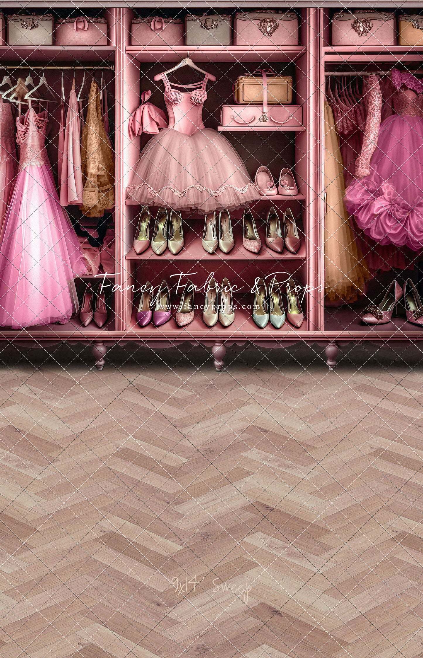 Barbie's Fabulous Wardrobe - Pink Dress Option - With Sweep Option