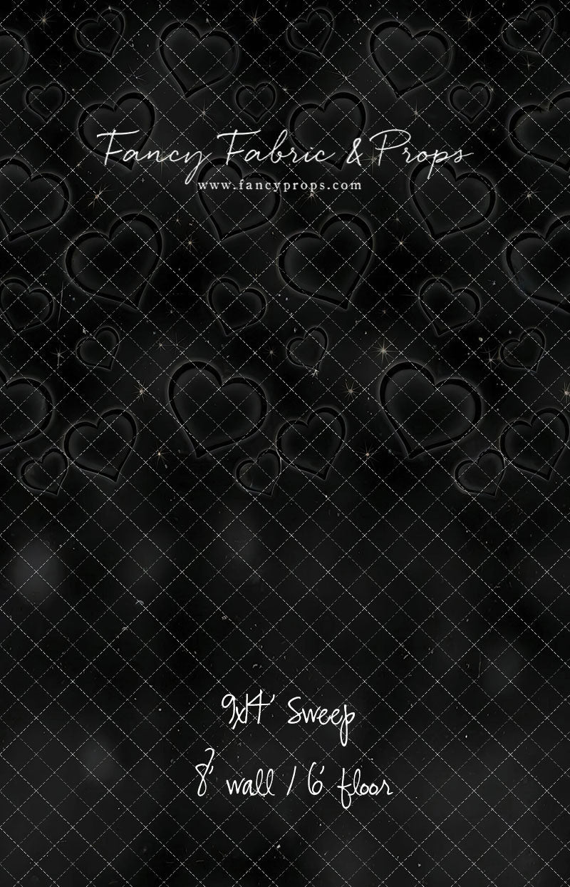 Black Puffy Hearts - With Sweep Option