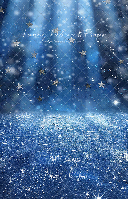 Blue Starry Shimmer - Sweep Sizes Only