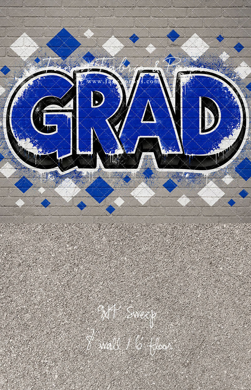 Blue & White Grad - With Sweep Option