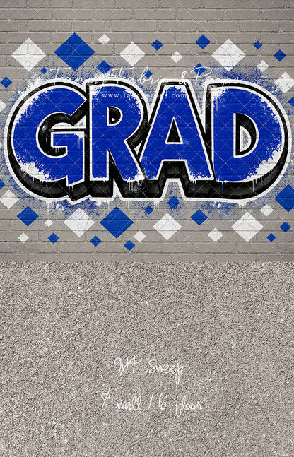 Blue & White Grad - With Sweep Option