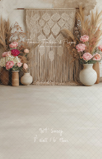Boho Rose Tapestry - With Sweep Option