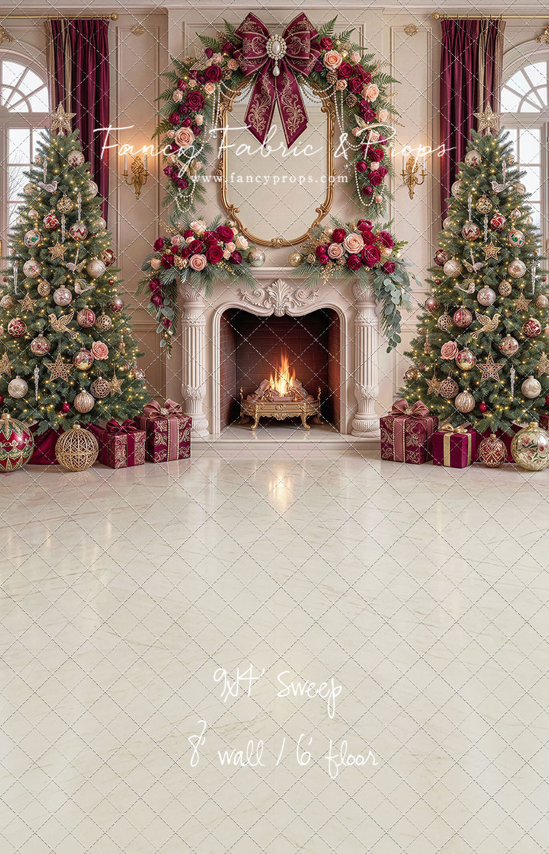 Christmas Rose Parlor - with Sweep Option