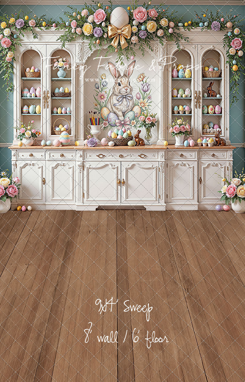 Easter Cupboard - Wood Floor - With Sweep Option