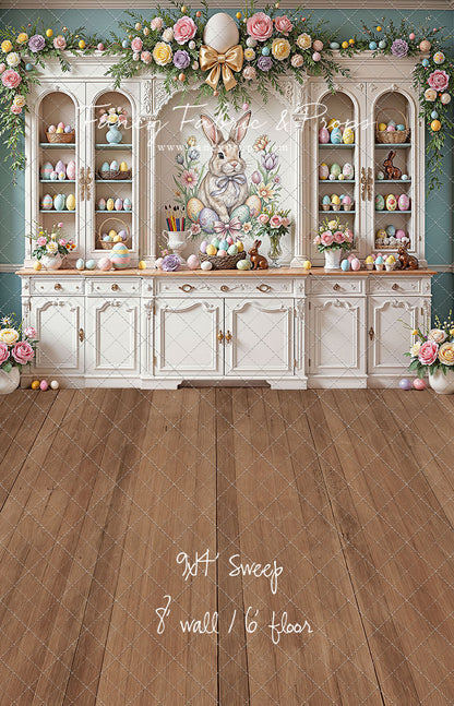 Easter Cupboard - Wood Floor - With Sweep Option