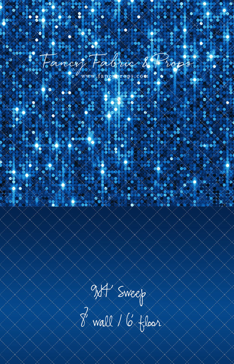 Electric Blue Glitz - With Solid Floor Sweep Option