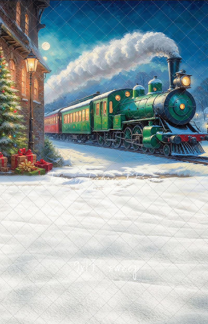 Festive Locomotive - Train on Right Option - With Sweep Option