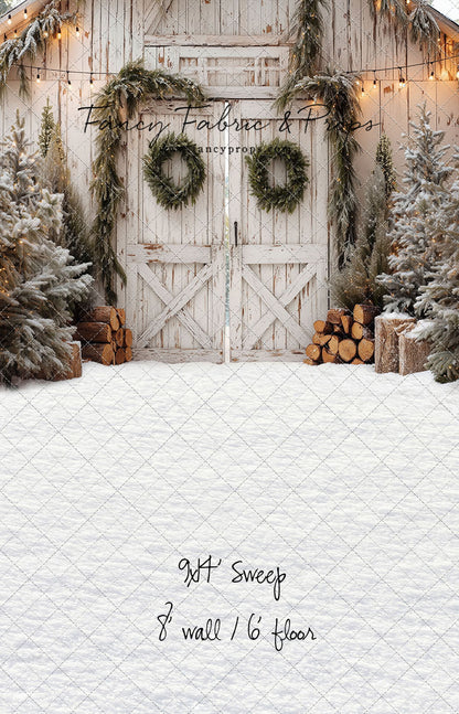Frosted Evergreen Barn - with Sweep Option