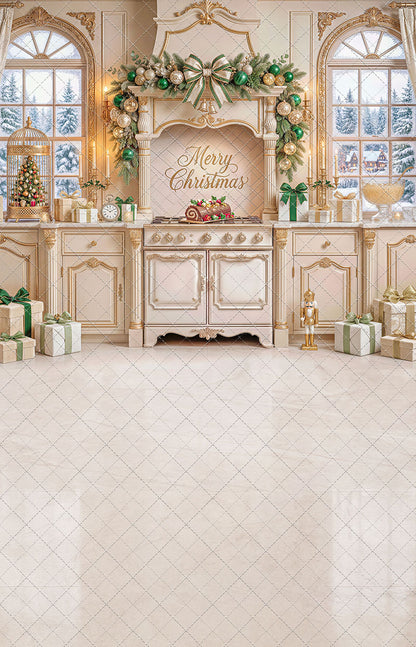 Gilded Christmas Kitchen - With Sweep Option