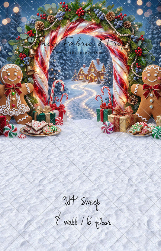 RTS Gingerbread Welcome - 9x14' Sweep - Value Luxe Fabric - New - 20% Off - Add To Cart for 56% Off Total!