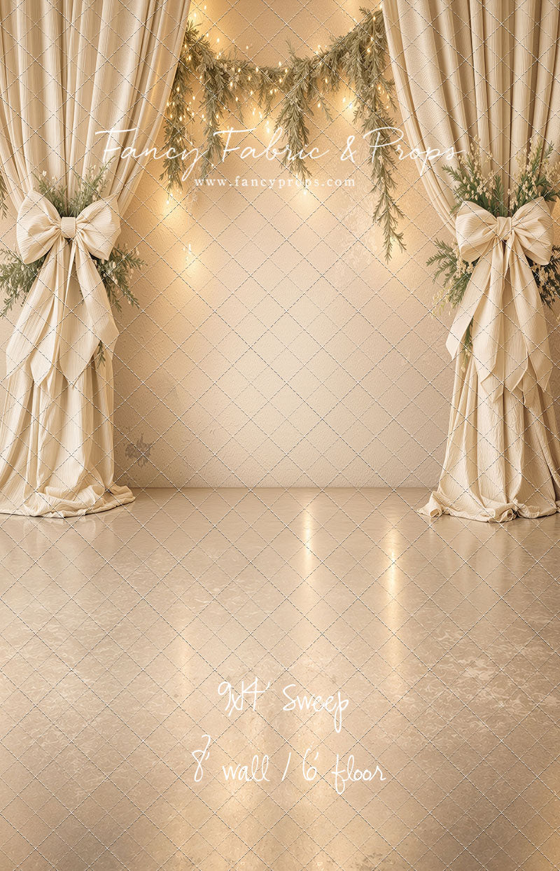 Ivory Christmas Curtain Call - With Sweep Option