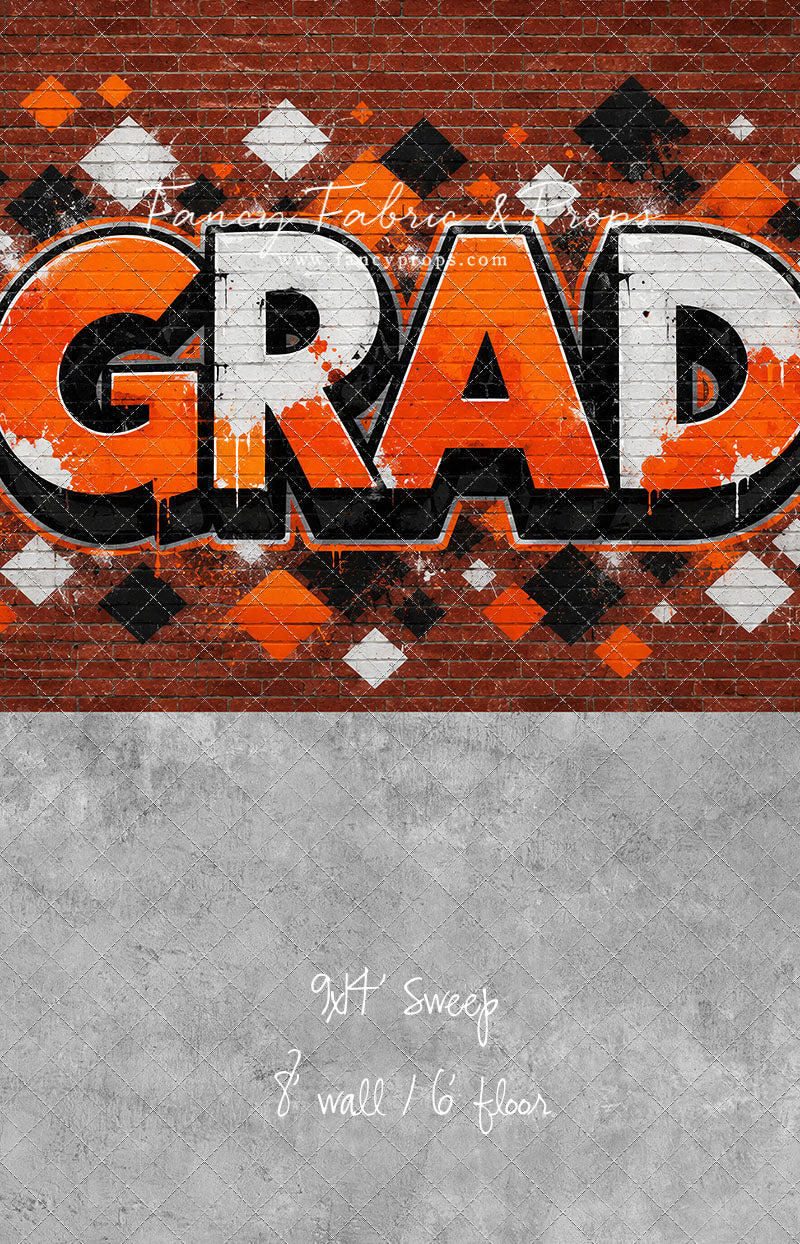 Orange & Black Grad - With Sweep Option