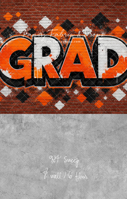 Orange & Black Grad - With Sweep Option