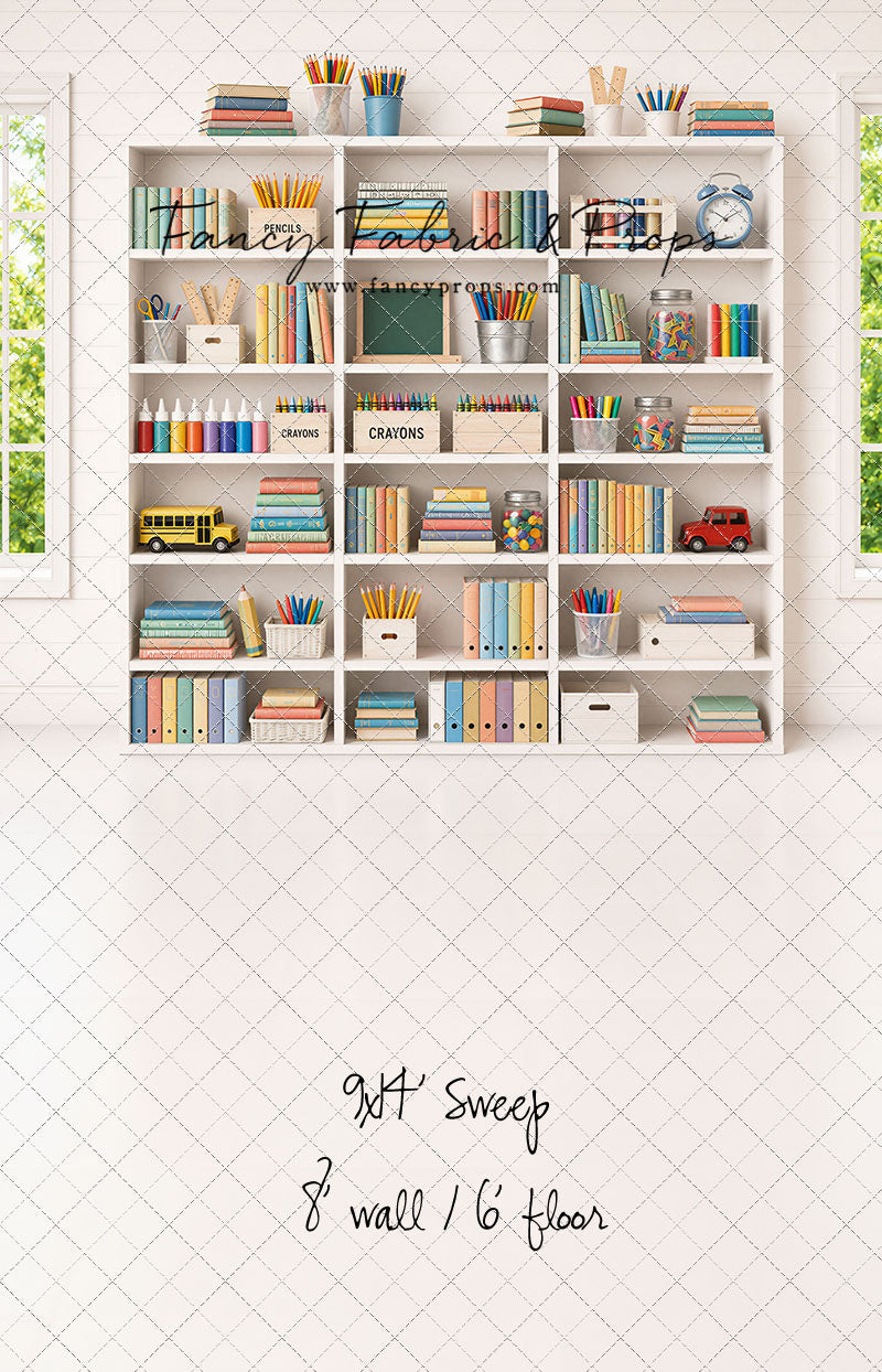 Pastel Classroom Bookshelf - With Sweep Option