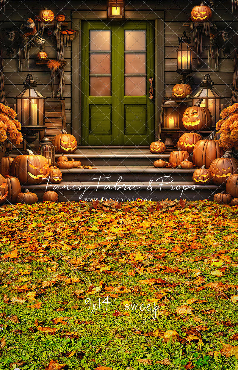 Pumpkin Porch - Green Door - With Sweep Option