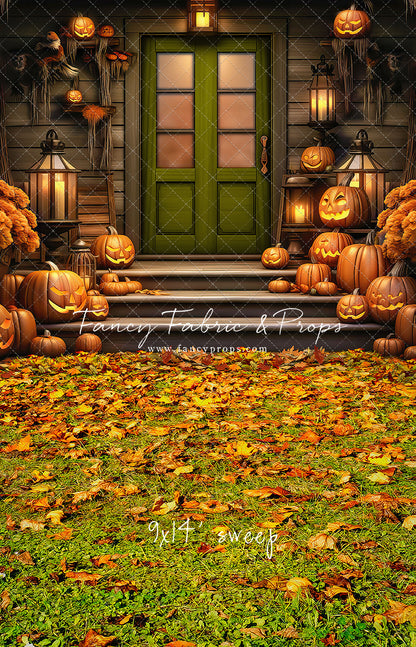 Pumpkin Porch - Green Door - With Sweep Option