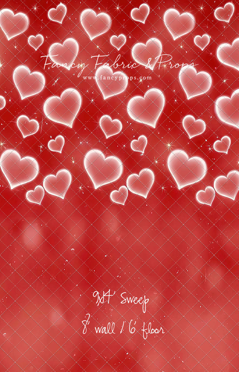 Red Puffy Hearts - With Sweep Option