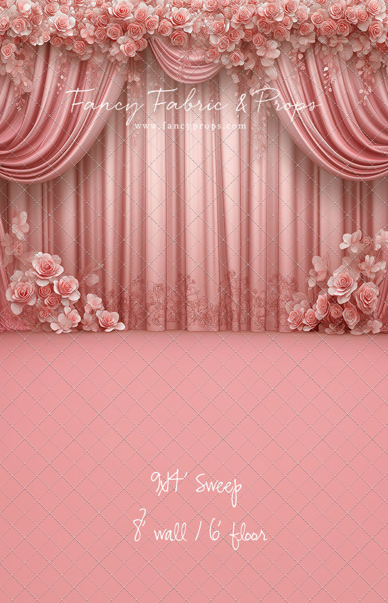 Rosy Vienna Drapes - With Sweep Option