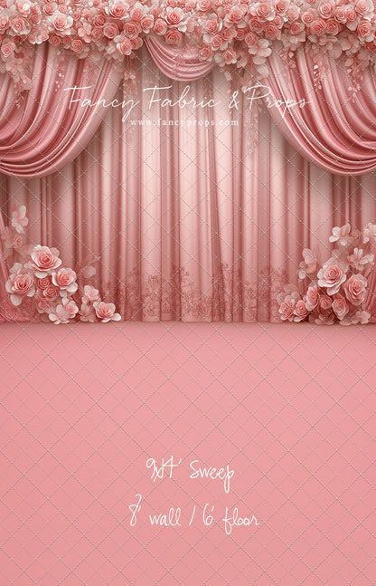 Rosy Vienna Drapes - With Sweep Option