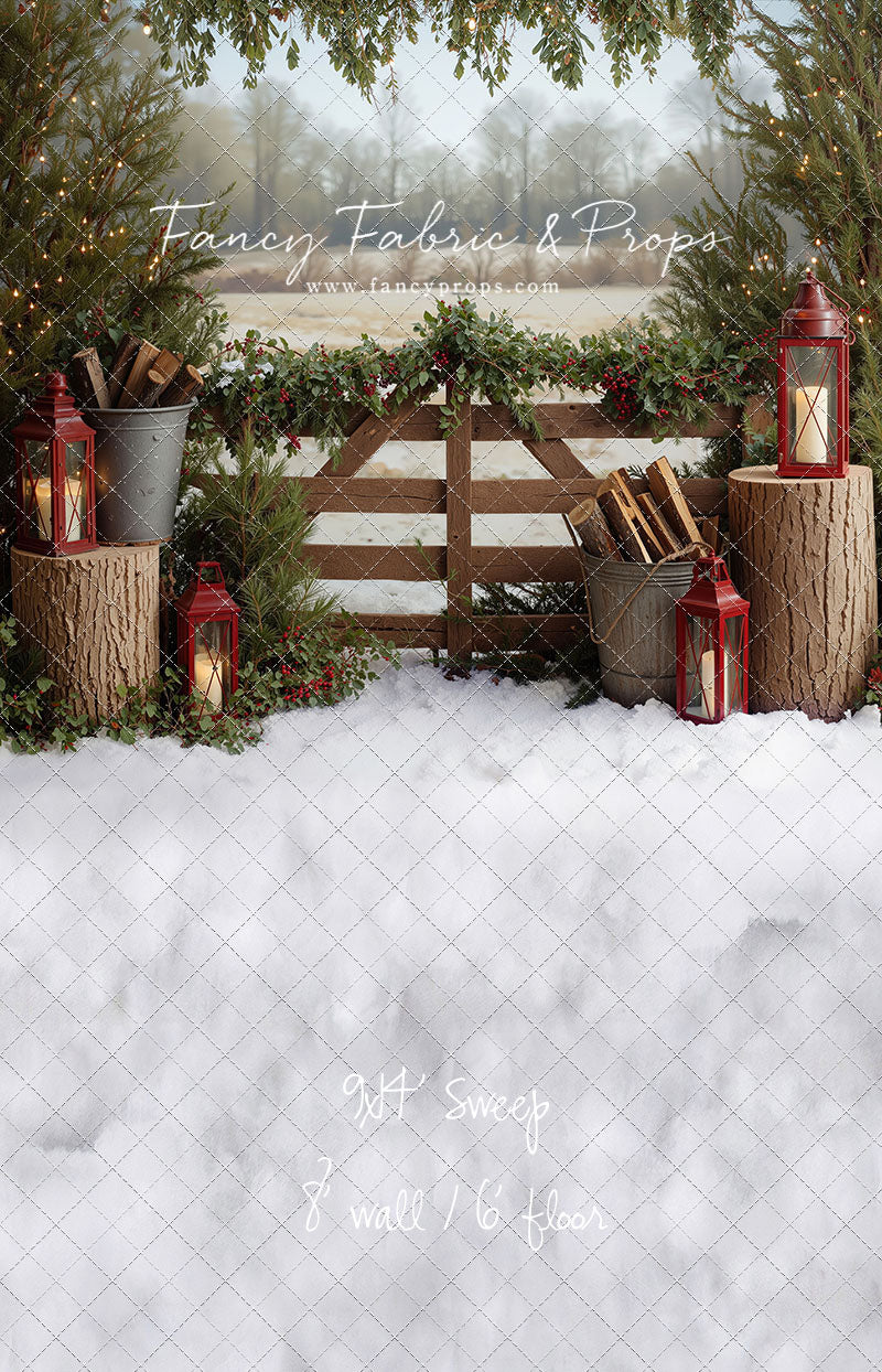 Rustic Christmas Fence - with Sweep Option