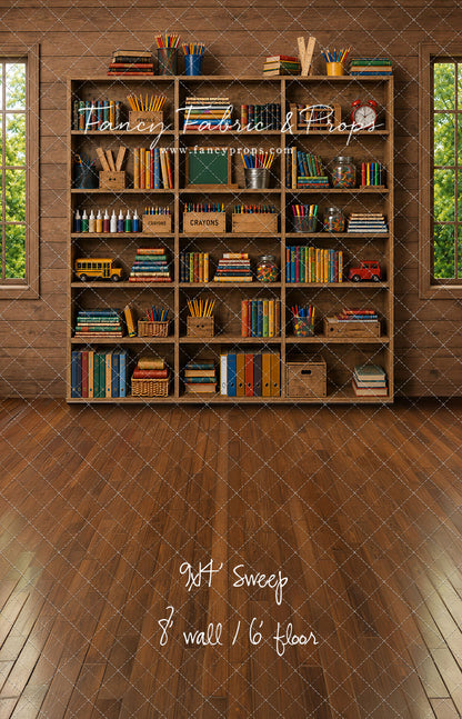 Rustic Schoolhouse Bookshelf - With Sweep Option