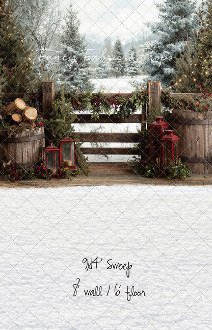Rustic Wintertime Fence - with Sweep Option