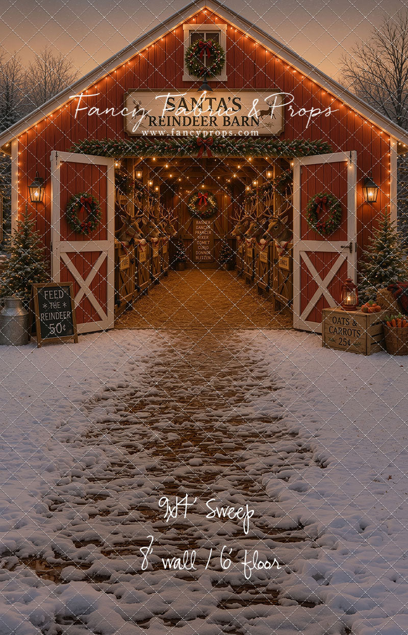 Santa's Nighttime Reindeer Barn - with Sweep Option