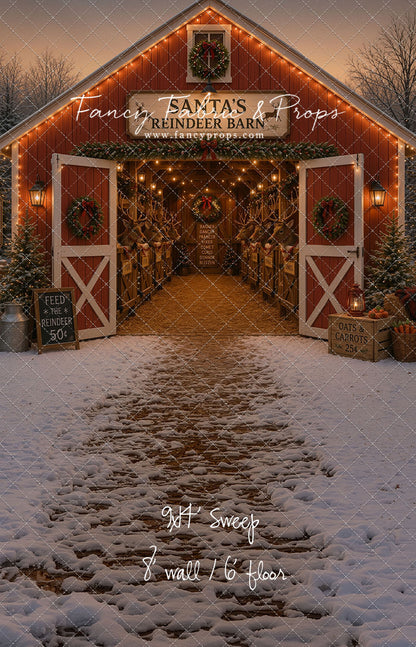 Santa's Nighttime Reindeer Barn - with Sweep Option