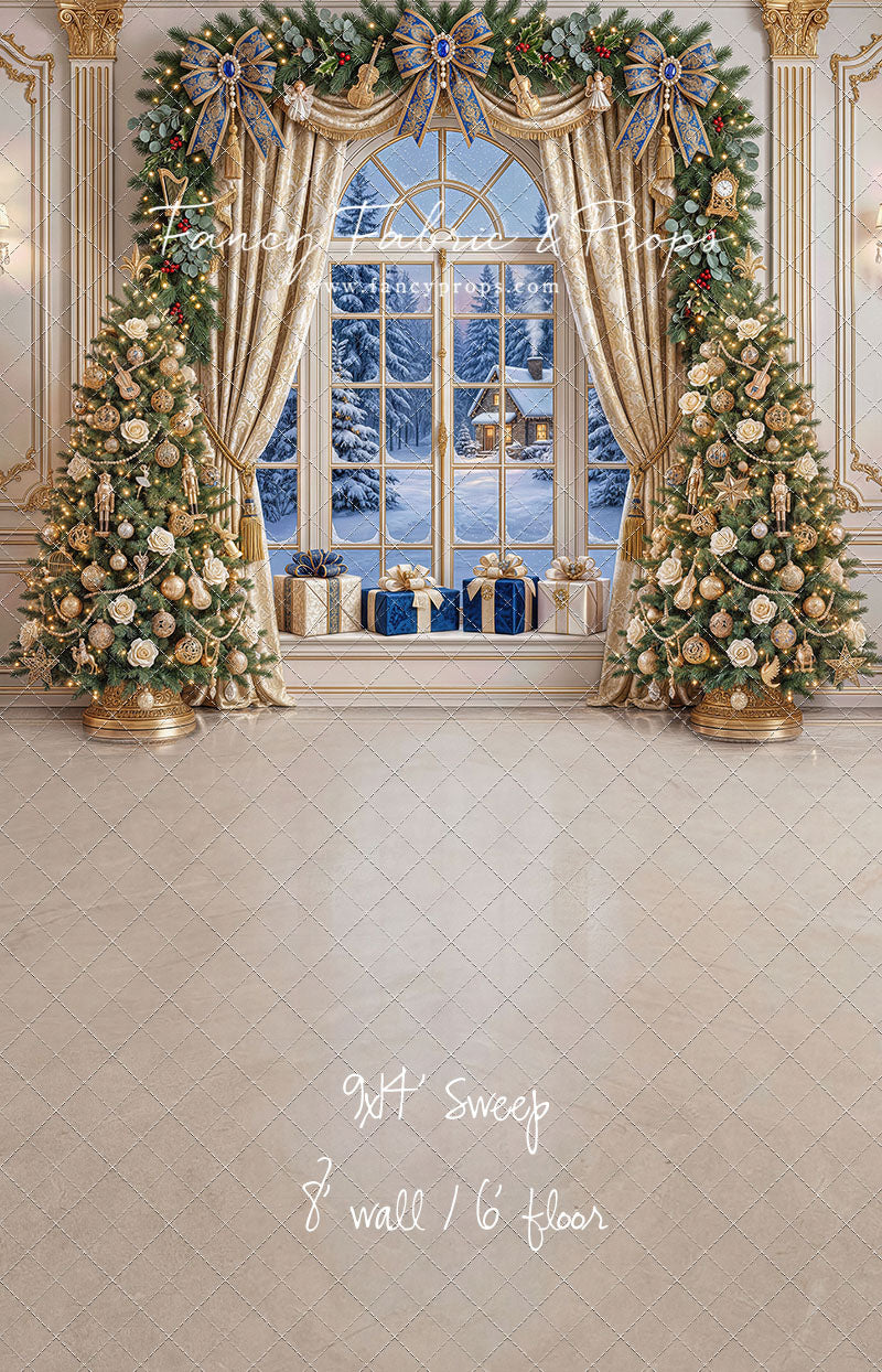 Sapphire & Gold Holiday Window - with Sweep Option