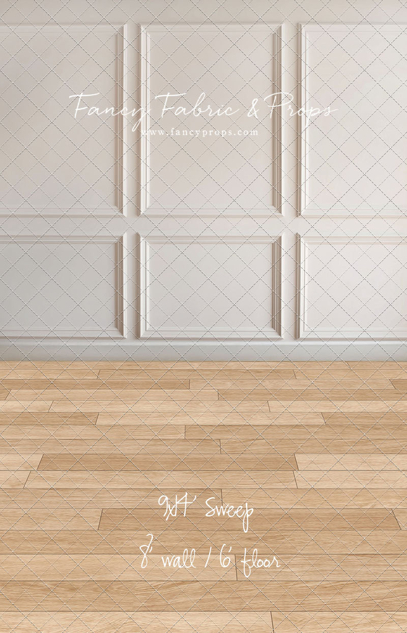 Simple Ivory Panel Wall - With Winter's Grace Floor Sweep Option