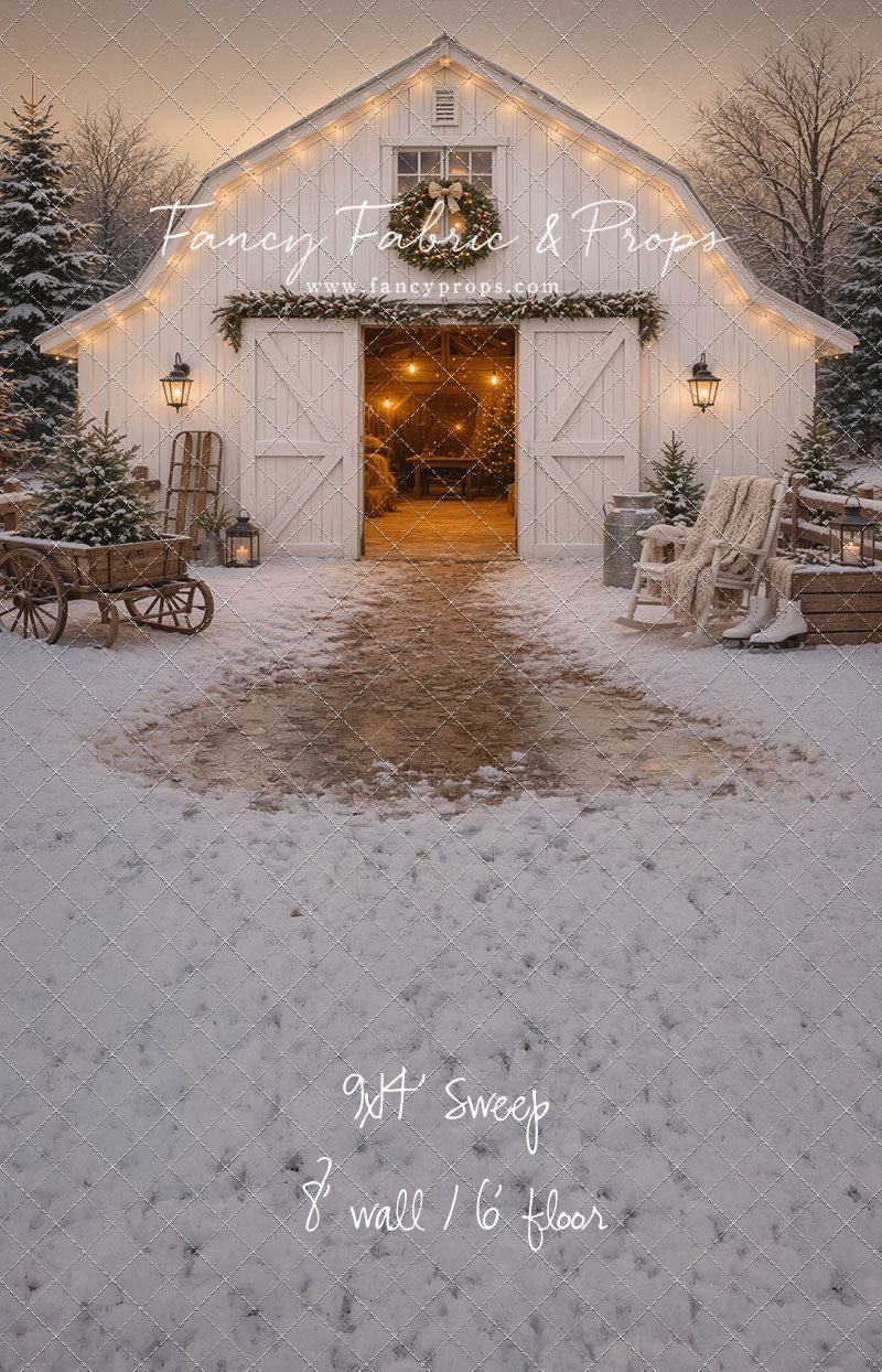 Snowfall At Cedar Ridge Barn - with Sweep Option