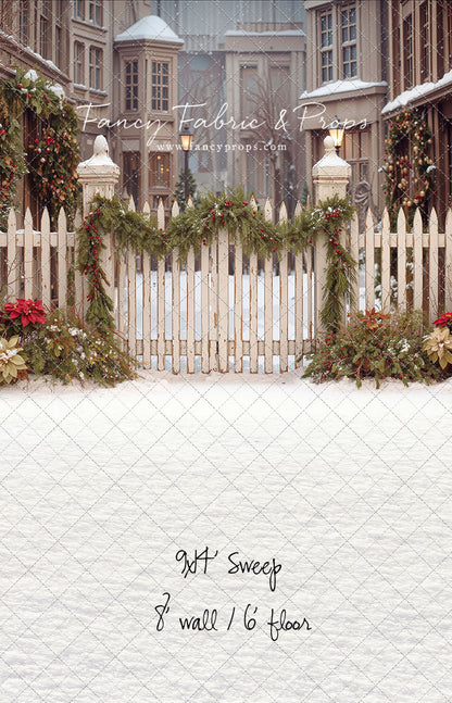 Snowy Village Gate - with Sweep Option