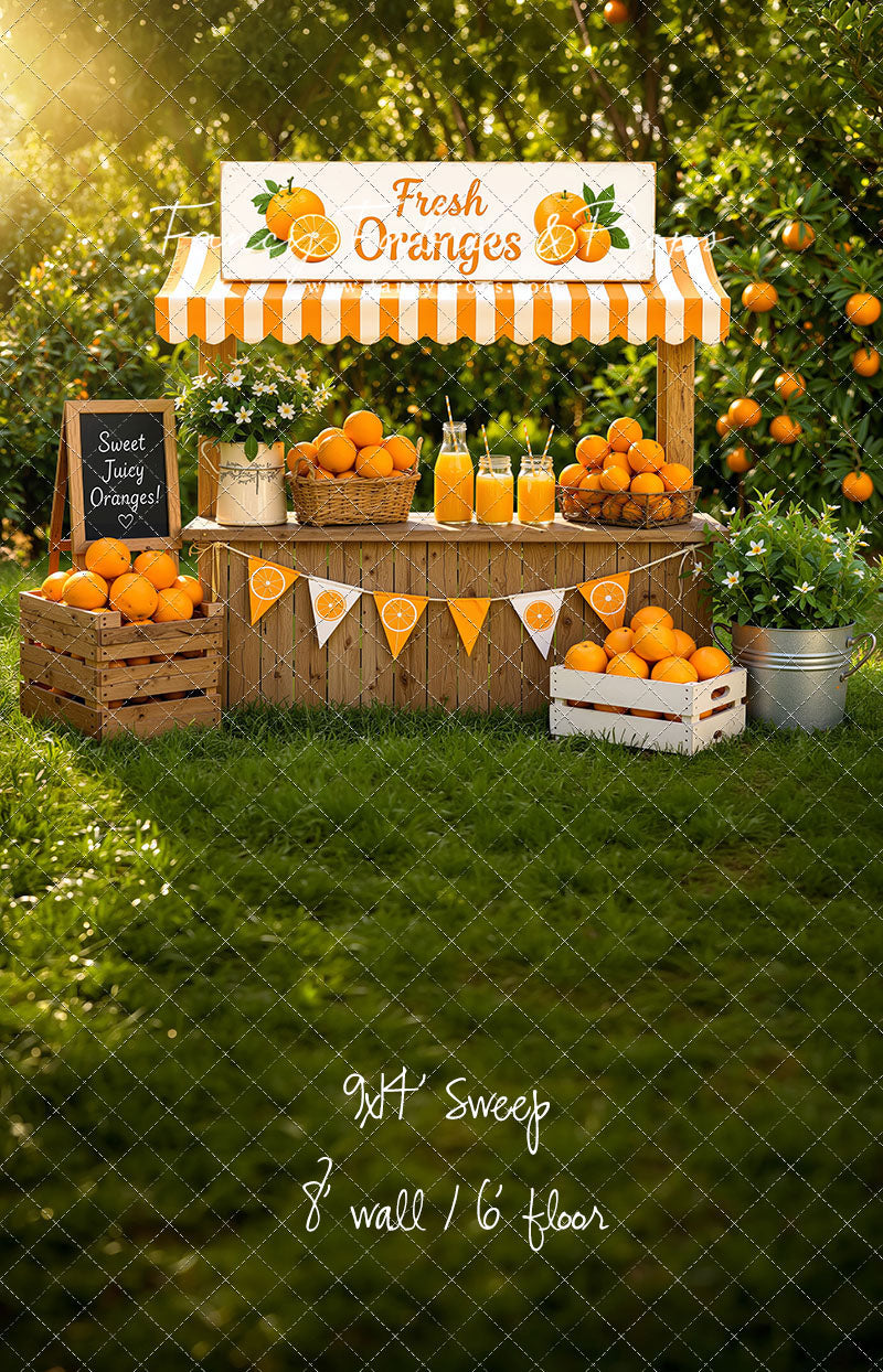 RTS Sunshine Orange Stand - 9x14' Sweep - Value Luxe Fabric - New - 50% Off