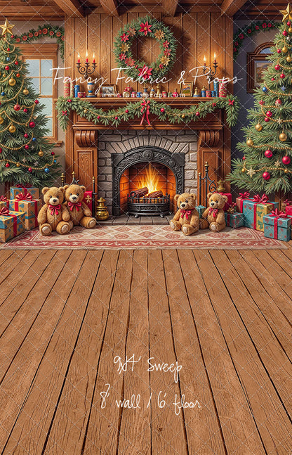 Teddy's Fireside Christmas - with Sweep Option