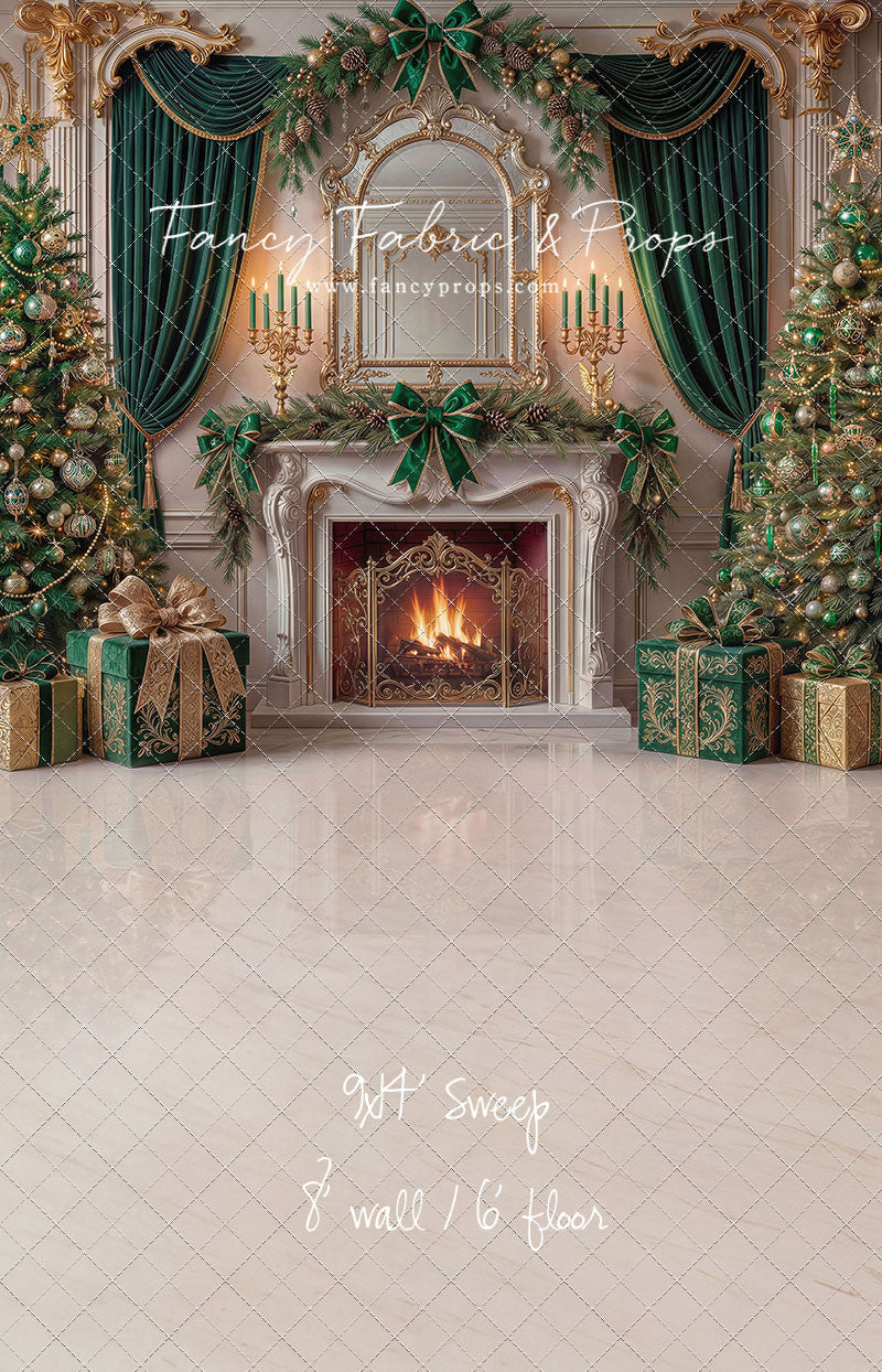 The Emerald Christmas Hearth  - with Sweep Option