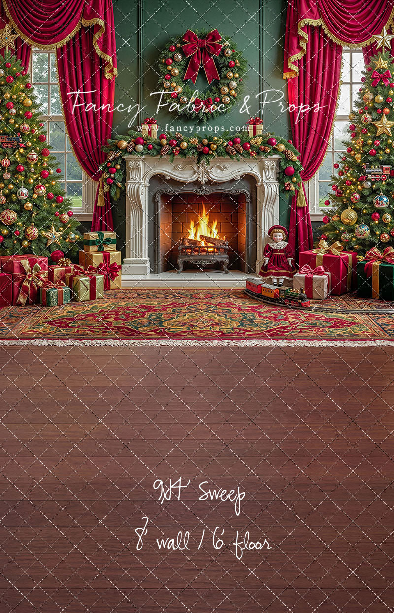 Vintage Christmas Hearth - with Sweep Option
