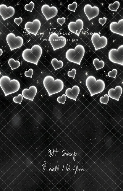 White Puffy Hearts - With Sweep Option