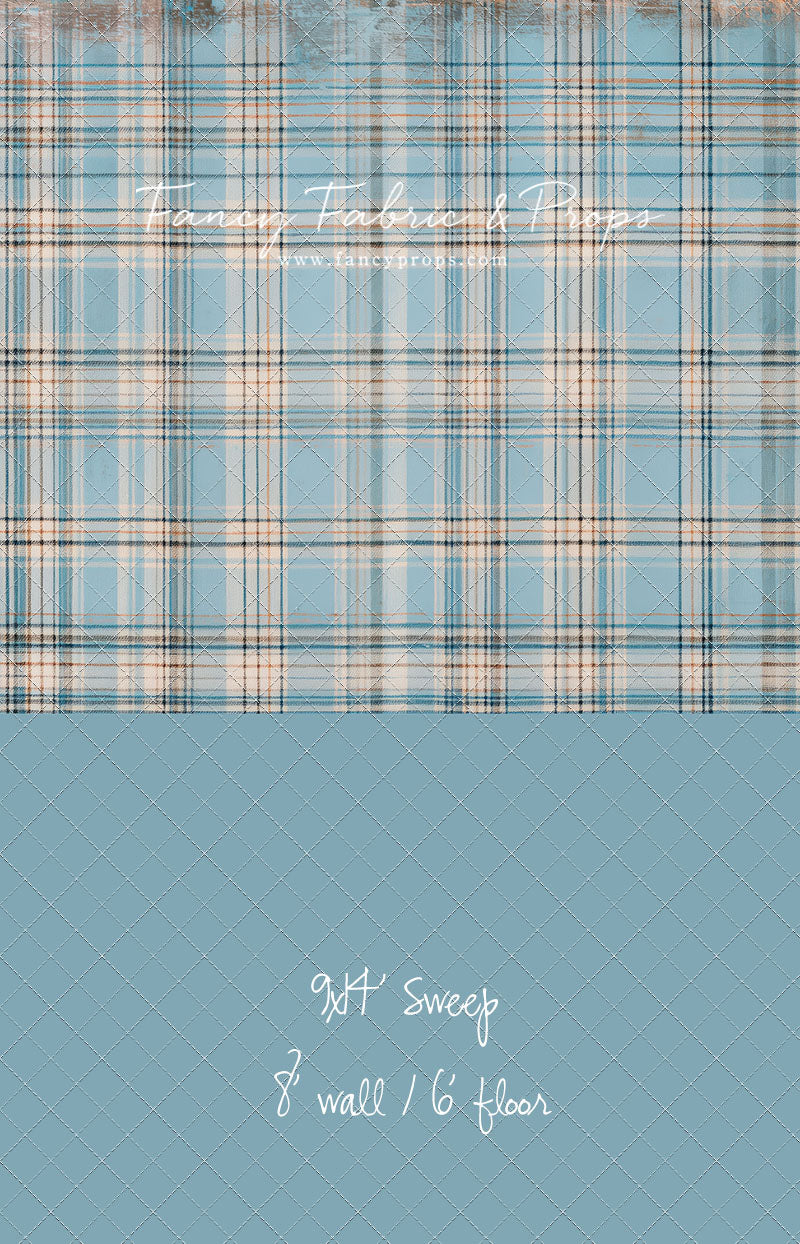 Winter Sky Gingham - With Sweep Option